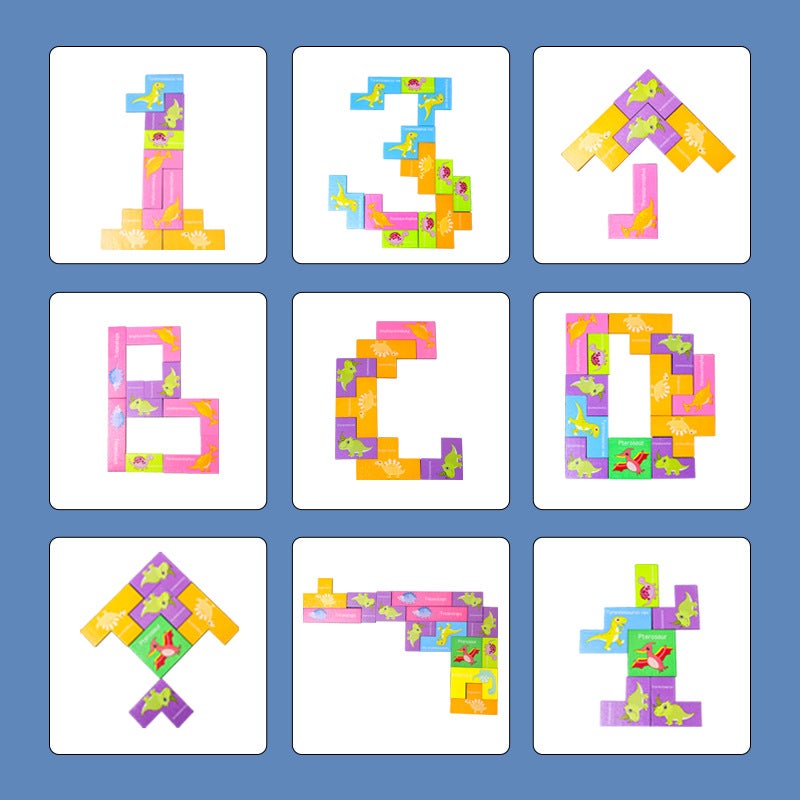 Tetris Early Education Educational Puzzle Wooden Puzzle Children'S Toys Building Blocks Multi-Theme Puzzle - Image 3